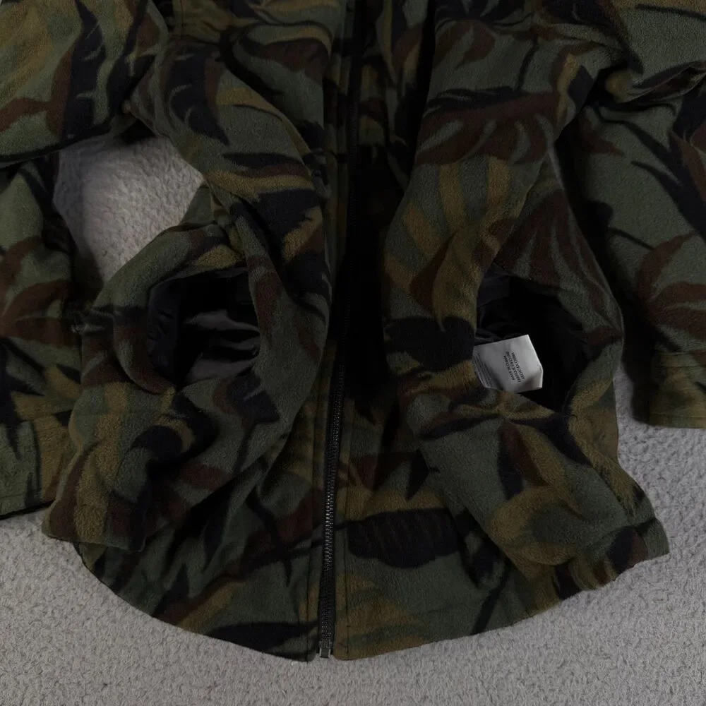 O'NEILL Camo Jacket Men Medium Green Fleece Reversible Insulated Full Zip Surfer